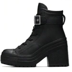Black de lux heel buckle converse Women size 7 (New)